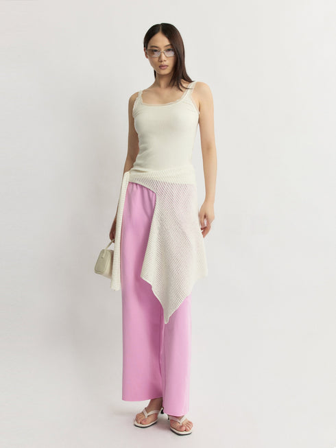 Custom Ultra-Fine Combed Cotton Drawstring Wide-Leg Cropped Pants – Relaxed Luxury Lounge Trousers