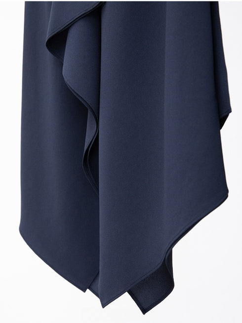 NAIA Acetate Cooling Draped Sleeveless Top - Asymmetric Scarf Blouse