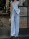 French Minimalist Cross-Front Sleeveless Top & Wide-Leg Pants Set – Elegant Relaxed Two‑Piece Outfit