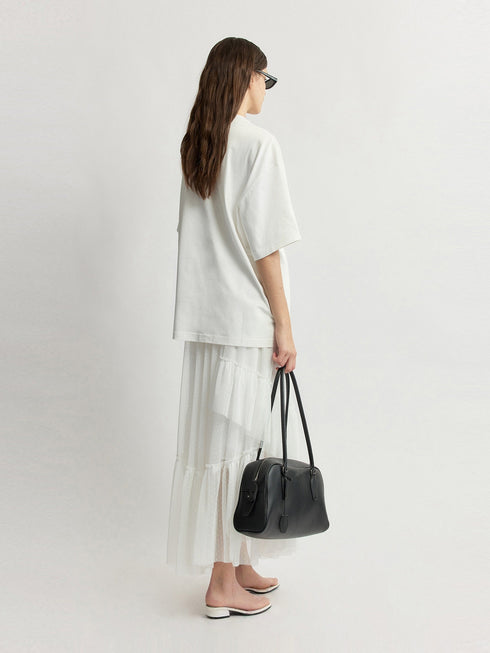 Detachable Swiss-Dot Tulle Tiered Skirt – Ethereal Layered Midi in Imported Japanese Mesh