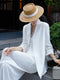 Collarless Acetate Tailored Blazer – Minimalist Spring Summer Office Jacket with Lace Camisole