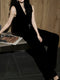 Acetate Tailored Vest & Straight-Leg Pants Set – Minimalist Luxury Sleeveless Suit Ensemble