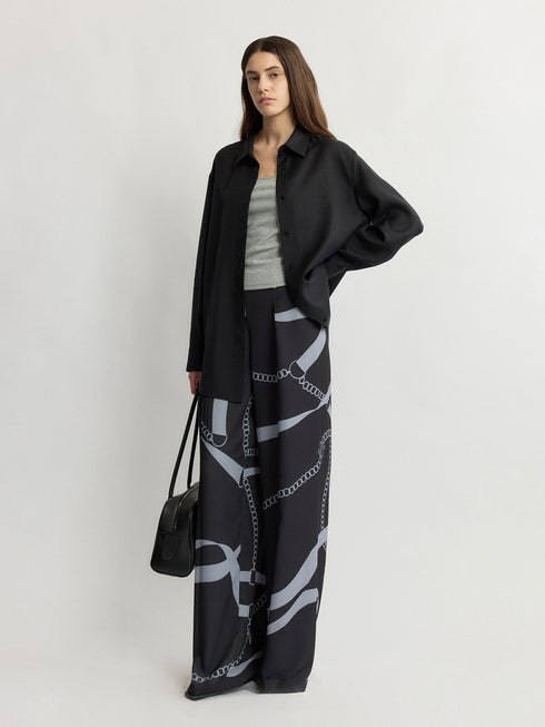Sheer TENCEL Wool Relaxed Oversized Shirt - Luxe Lightweight Draped Blouse