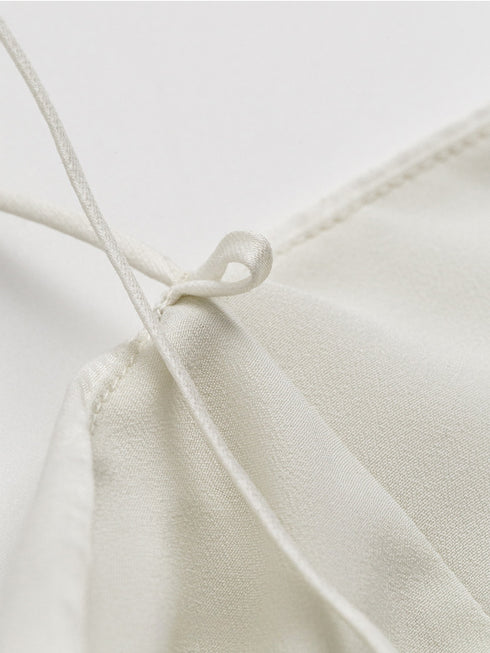 Handcrafted Tussah Silk Ruched V-Neck Camisole Top – Slimming Sculpted Luxury Tank