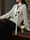 Luxury White Silk Ink-Wash Print Blouse – 100% Silk Tie-Neck Designer Top
