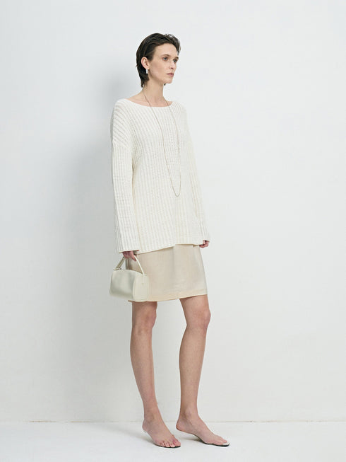 Wrinkle-Resistant Crinkled Acetate Shirt & Drawstring Skirt Set