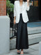 Luxury Acetate Lace-Panel Blazer & High-Waist Fishtail Skirt Set – Elegant Tailored Two-Piece Suit