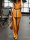 Minimalist Sleeveless V-Neck Tailored Vest & Wide-Leg Pants Set – Elegant Summer Belted Suit