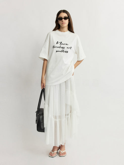 Detachable Swiss-Dot Tulle Tiered Skirt – Ethereal Layered Midi in Imported Japanese Mesh