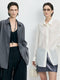 Sheer TENCEL Wool Relaxed Oversized Shirt - Luxe Lightweight Draped Blouse