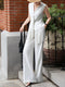 White Sculpted Fringe Vest & Wide-Leg Trousers Set – Minimalist Tailored Summer Two‑Piece