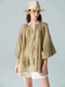 Heavy Embroidered Lyocell V-Neck Blouse – Lantern Sleeve Tassel Top