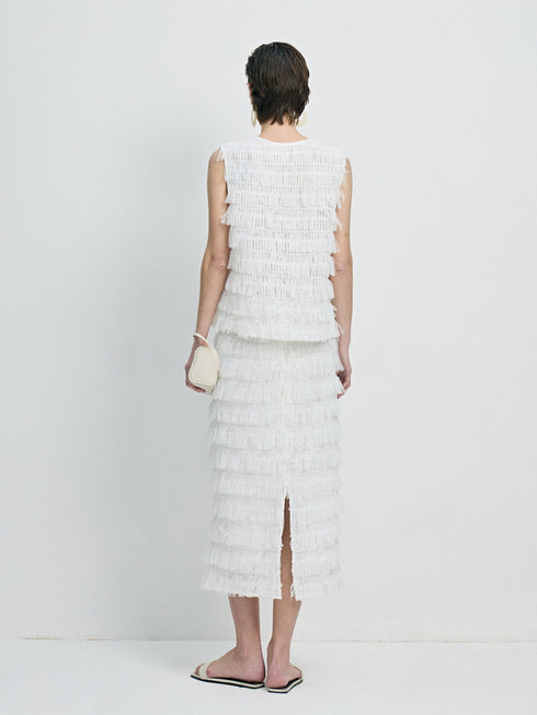Limited-Edition Japanese Crafted Butterfly Tulle Top & Skirt Set - Ethereal Textured Luxury Ensemble