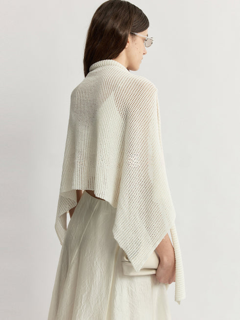 Custom Cool-Touch Linen Cotton Open-Knit Resort Shawl - Luxury Lightweight Vacation Wrap