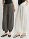 Tencel Linen Drawstring Balloon Jogger Pants – Relaxed Luxe Tapered Trousers