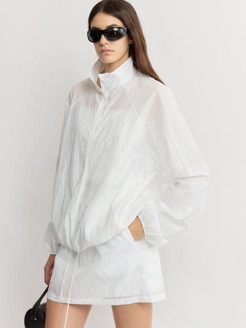 Sheer Sun-Protection Jacket & Anti-Exposure Mini Skirt Set - Lightweight Cotton Designer Summer Two-Piece