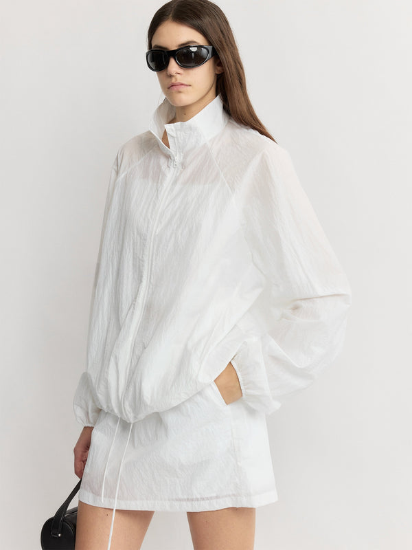 Sheer Sun-Protection Jacket & Anti-Exposure Mini Skirt Set - Lightweight Cotton Designer Summer Two-Piece
