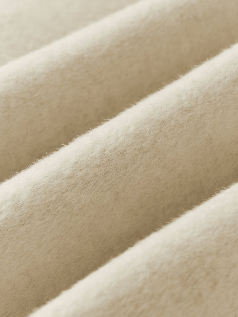 Women's Elegant Two-Tone Pure Wool Double-Faced Coat with Faux Fur Texture – Eco-Friendly Winter Overcoat