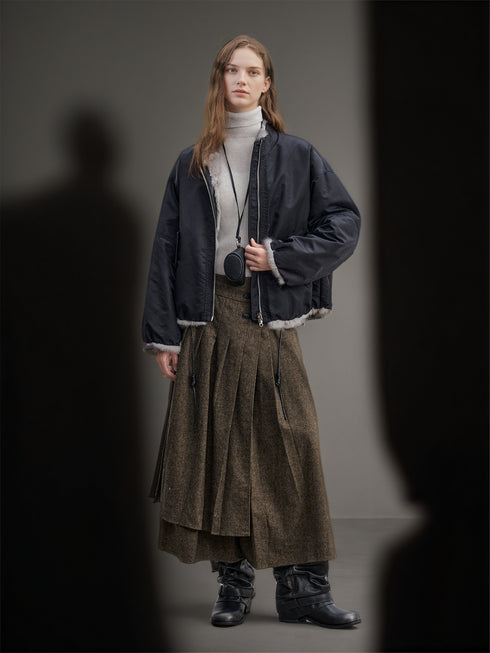 Women’s Reversible Fur Parka Jacket | Short Winter Coat with Soft Plush Design