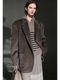 Luxury Suri Baby Alpaca Wool Coat for Women – Tailored Blazer Collar Winter Jacket, Elegant Wool & Fur-Blend Outerwear