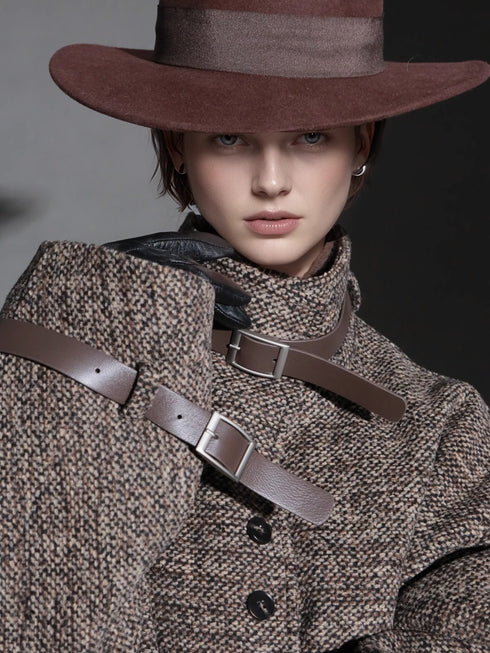 Vintage Stand Collar Wool Coat for Women – Saint Germain-Inspired Trim Design Double-Faced Wool Overcoat, Fall Winter Elegant Outerwear