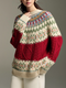 Fair Isle Wool-Cashmere Christmas & New Year Sweater for Women – New Autumn Winter Knit Top