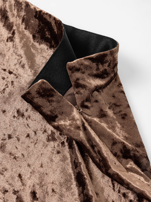 French Vintage Velvet Midi Skirt for Women — Autumn New Fishtail Silhouette Skirt