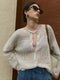 South of France Holiday Glitter Cardigan – Cashmere Blend Metallic Loose-Fit Knit