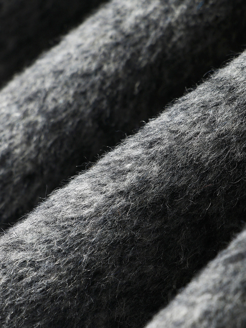 Women's Short Wool Reversible Coat | Premium Grey Cashmere Overcoat