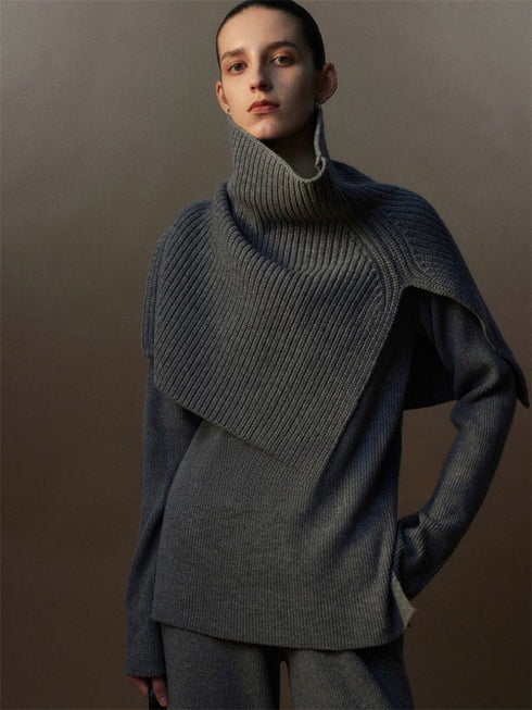 Nordic Style Merino Wool Knit Scarf for Women – Australian Wool Shawl Neck Wrap, Warm and Stylish Winter Accessory