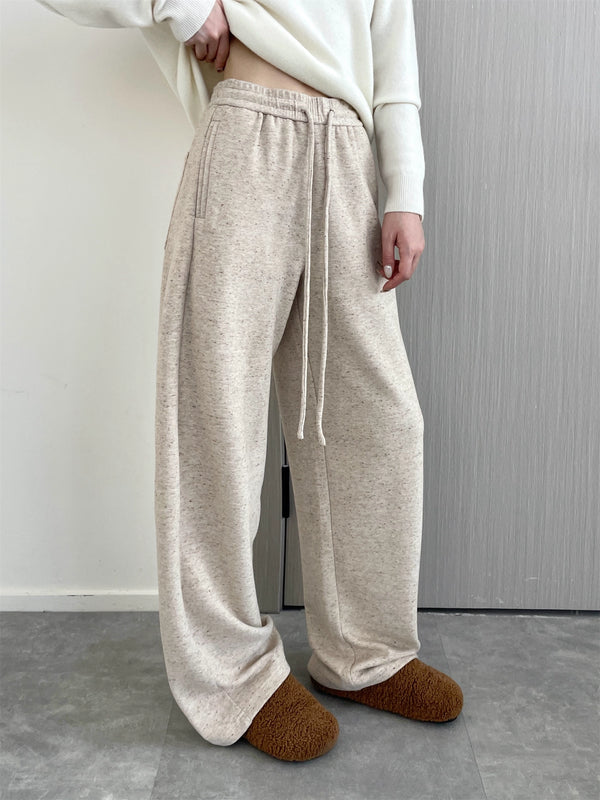 Thick Fleece-Lined Lounge Pants for Women | Soft Draped Plush Sweatpants with Warm and Skin-Friendly Fabric