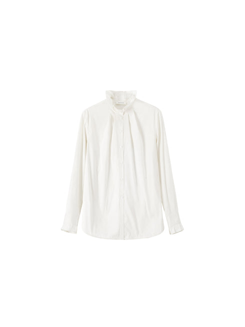 Victorian Romance Cotton-Feel Blouse with Ruffled Lapel Collar | Vintage Loose-Fit Elegant Shirt