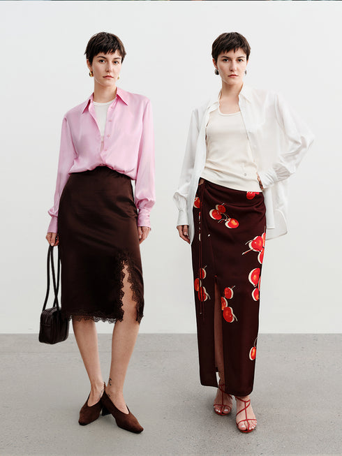 Luxury 22MM Silk Crepe de Chine Blouse – Minimalist Long-Sleeve Mulberry Silk Shirt