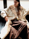 Fluffy Wool-Lined Lapel 90% White Goose Down Long Puffer Coat