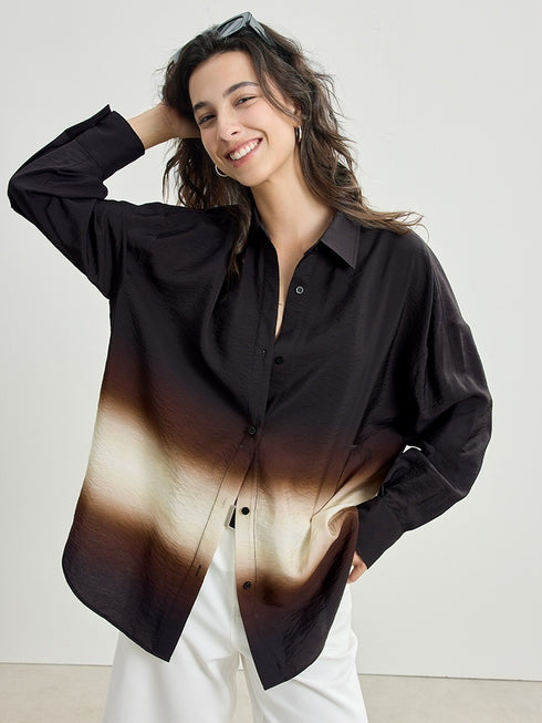 Relaxed Black Printed Blouse & Pants Set – Lightweight Vacation Style (Sold Separately)