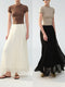 Luminous Irregular Pleated A-Line Maxi Skirt – Handcrafted Crinkle Texture Flowing Skirt