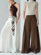 Urban Intellect Linen-Blend Double-Pleated Wide-Leg Trousers with Striped Silk Scarf