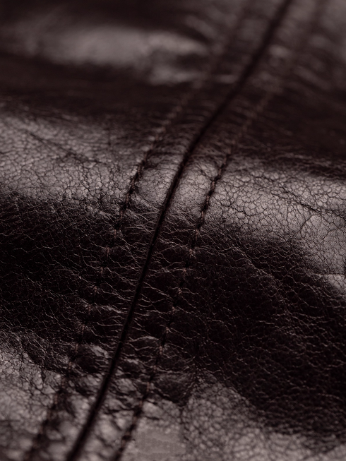 European Vegetable-Tanned Oiled Sheepskin Pencil Skirt | Split Hem Cross-Panel Leather Midi Skirt