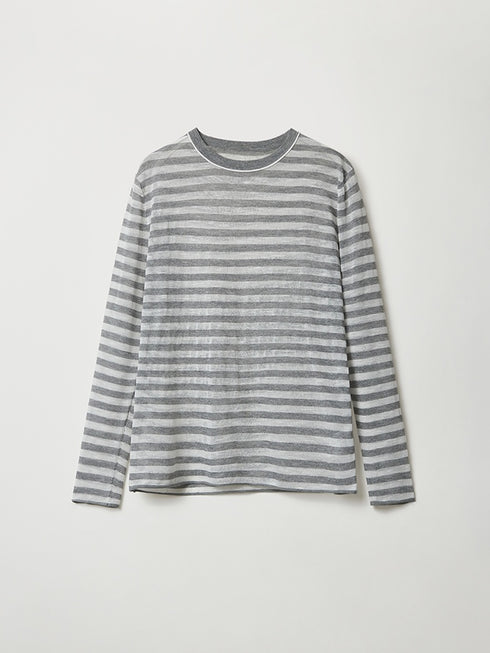 French Sheer Breton Knit Top – Lightweight Linen Lyocell Blend, Breathable & Relaxed Fit