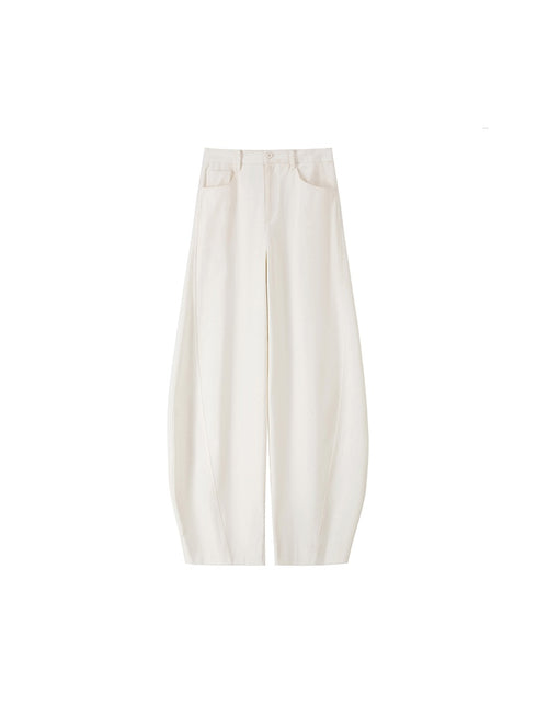 Deconstructed Panel Wide-Leg Curved Blade Pants for Women | Slimming Tech-Cotton Banana Pants