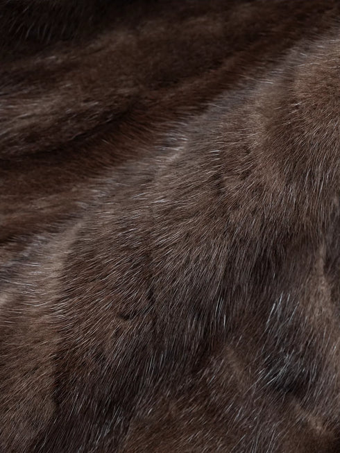 Women’s Short Mink Fur Coat with Turn-Down Collar | Elegant Winter Jacket