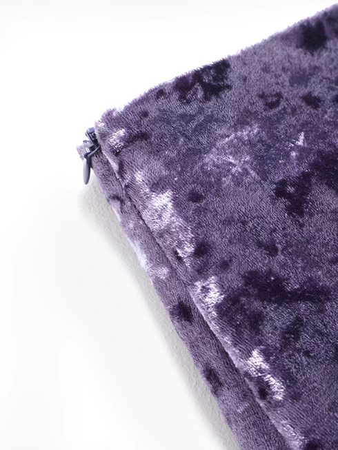 Elegant Purple Velvet Diamond-Touch High-Waist Midi Skirt for Women