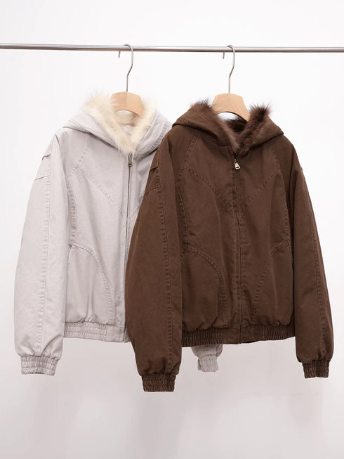Women’s Short Down Parka with Raccoon Fur Hood | Winter Warm Puffer Jacket