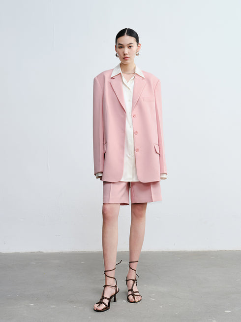 Original Rose Print Blouse | Elegant Loose-Fit Commuter Shirt in Fluid Acetate Fabric