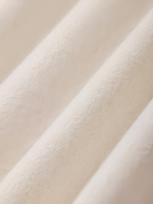 Natural Brushed-Wool Single-Face Coat Dress with Quiet-Luxury Shawl Collar and Metallic Button Waist Detail