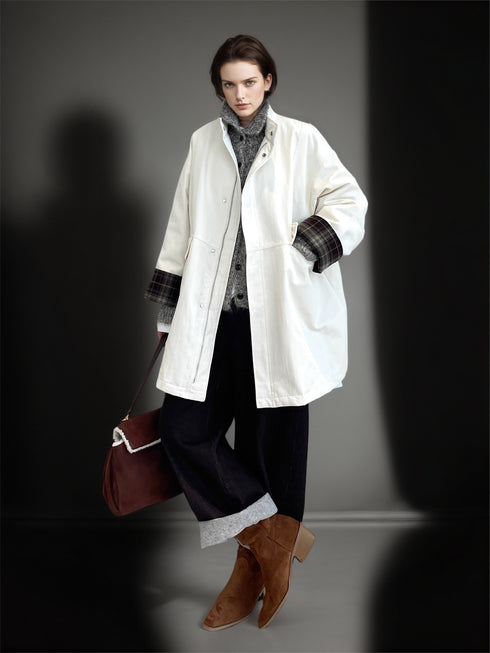 Women’s 90% White Duck Down Puffer Coat | Vintage Loose-Fit Mid-Length Thickened Trench Down Jacket for Winter