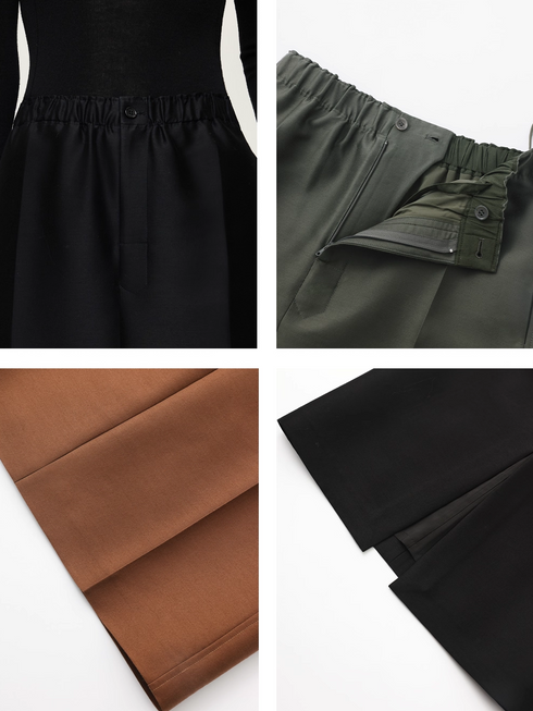 45mm Heavyweight Silk-Wool Luxe Skirt | Minimalist Straight Midi Skirt with Elastic Waist & Button Placket