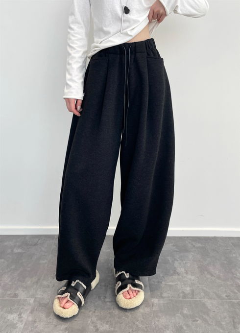 Women’s Acetate Wool Wide-Leg Pants | Fleece-Lined Loose Fit Woolen Trousers for Winter