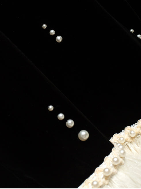 Silk Velvet & Ostrich Feather Hand-Embroidered Custom Dress