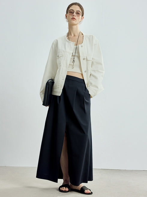 Fine Wool Blazer, Vest, Shorts & Skirt Set – Light Luxury Early Autumn Ensemble (Sold Separately)